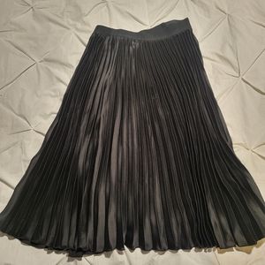 Silk-look Pleated Midi Skirt